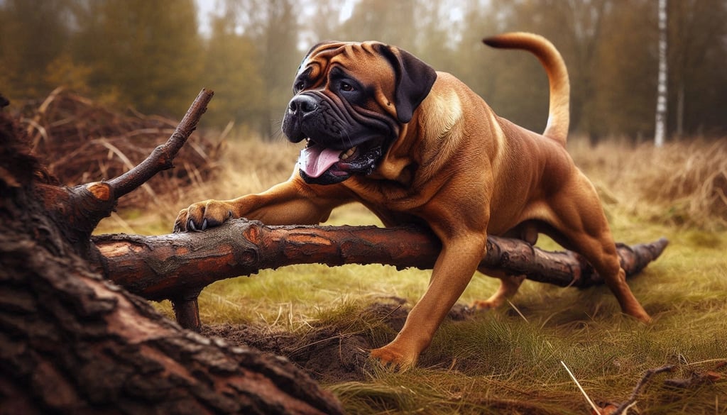 Boerboel dog struggling