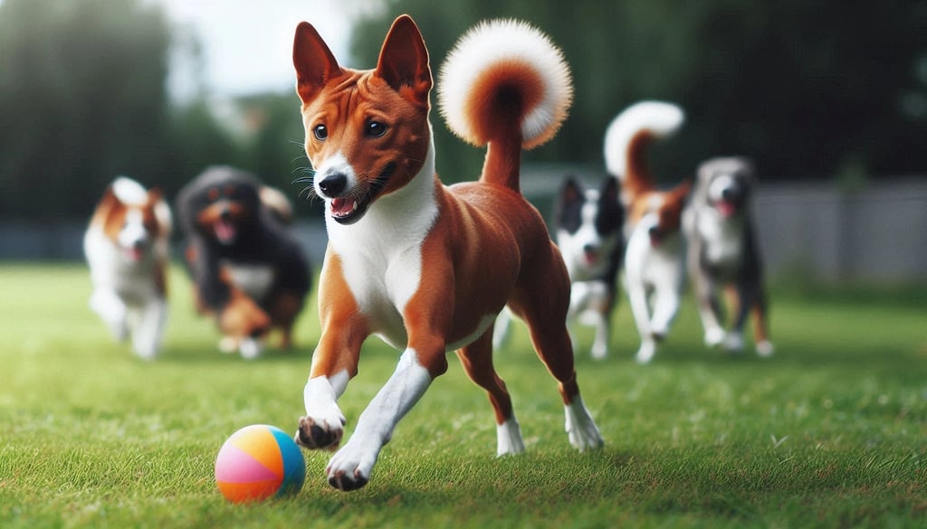 Basenji Dog playing