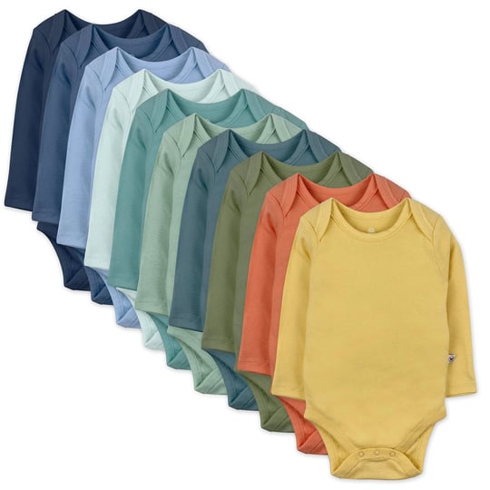 10-pack-organic-cotton-long-sleeve-bodysuits-rainbow-blue-gems-nb-1