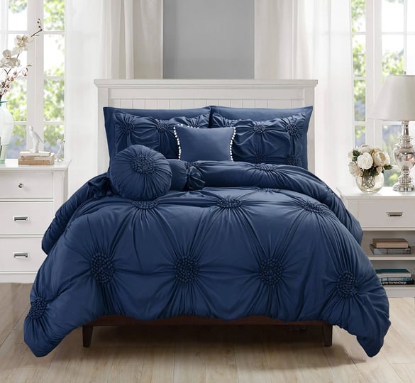 10-piece-bed-in-a-bag-sunflower-comforter-set-king-cal-king-navy-blue-1