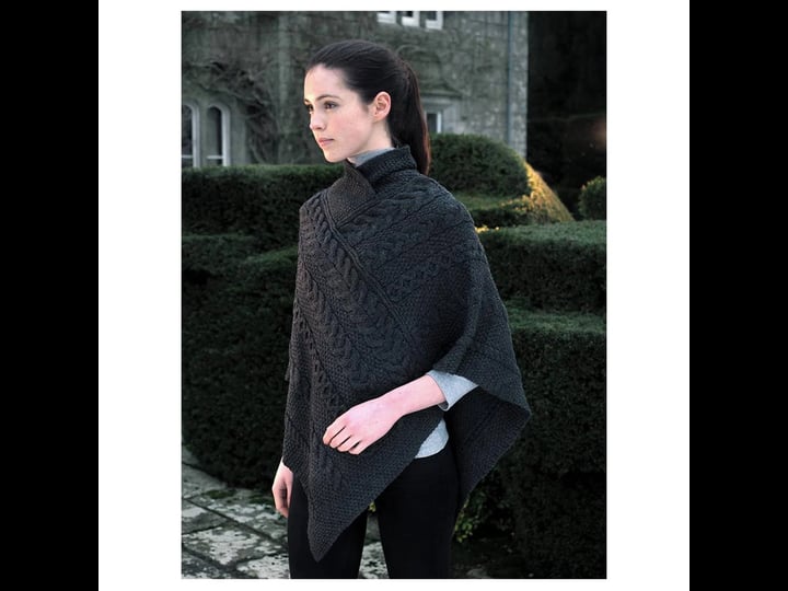 100-merino-wool-aran-cable-pattern-poncho-charcoal-colour-1