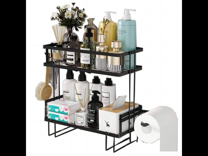 12-6-in-w-x-6-1-in-d-x-12-2-in-h-black-2-tier-bathroom-over-the-toilet-storage-shelf-with-wall-mount-1