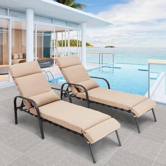 2-piece-metal-adjustable-outdoor-chaise-lounge-with-tan-cushions-1