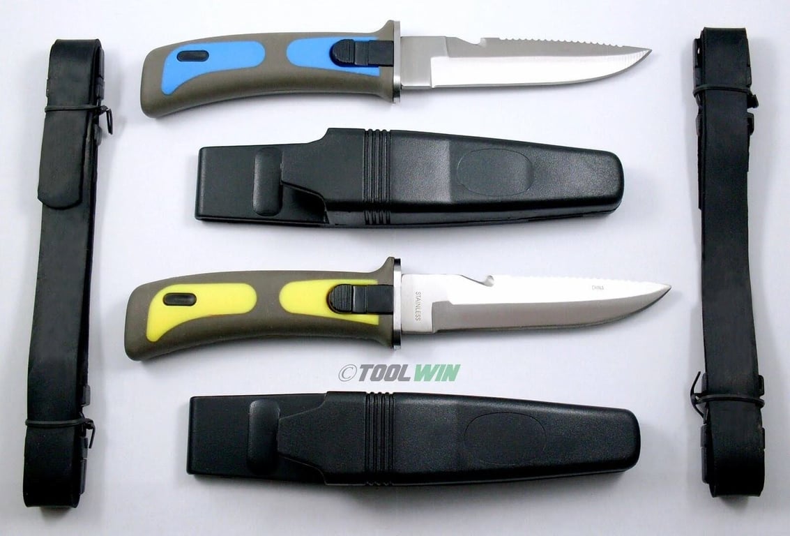 2-scuba-diving-knives-w-sheath-leg-arm-straps-divers-knife-blue-1