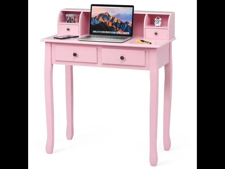 2-tier-computer-vanity-desk-with-removable-floating-organizer-pink-1