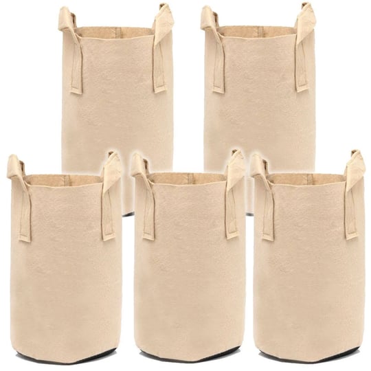 247garden-5-gallon-tall-plant-grow-bags-tan-color-w-handles-5-pack-1