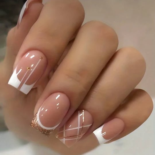24pcs-white-french-tip-press-on-nails-artificial-nails-short-square-fake-nails-with-white-and-golden-1