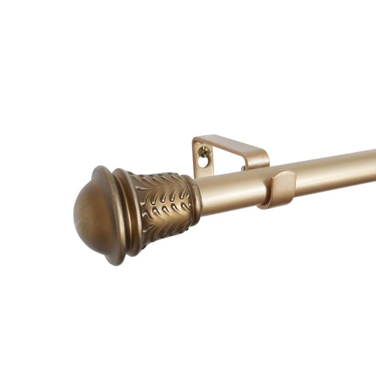3-4-knob-cap-single-rod-set-36-72-antique-vintage-brass-1