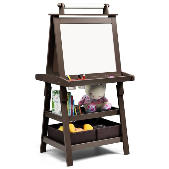 3-in-1-kids-art-easel-double-sided-storage-easel-w-storage-boxes-brown-1