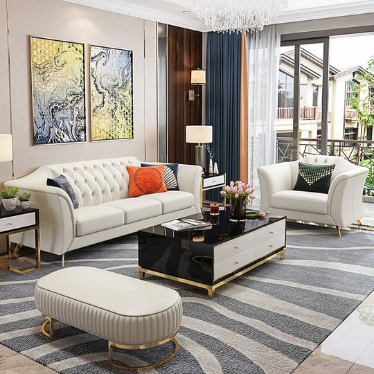 3-piece-modern-faux-leather-living-room-set-chesterfield-sofa-in-beige-with-stool-1