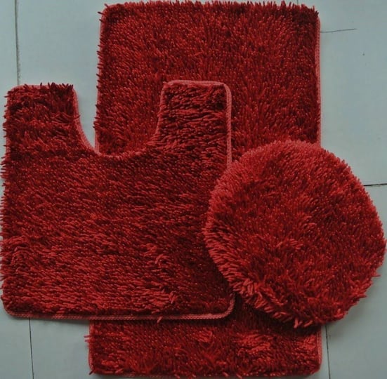 3-piece-shiny-soft-padded-chenille-shag-bath-rug-contour-rug-and-lid-cover-set-burgundy-1