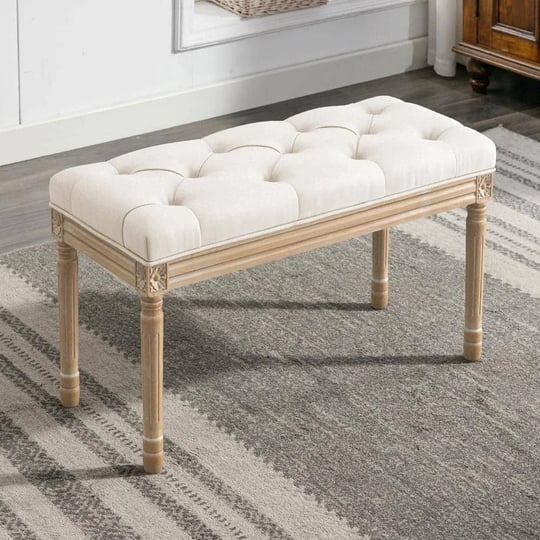 32-in-x-16-in-x-18-in-ivory-beige-wooden-vintage-upholstered-bench-with-carved-wood-color-legs-bedro-1