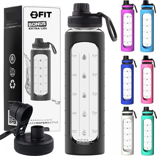 32-oz-glass-water-bottle-with-time-marker-reminder-removable-black-silicone-sleeve-and-extra-lid-1