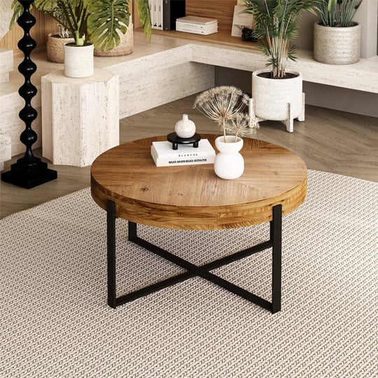 33-86-inchmodern-retro-splicing-round-coffee-table-fir-wood-table-top-with-cross-legs-base-blacknatu-1