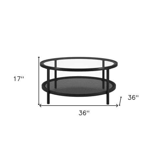 36-black-glass-round-coffee-table-with-shelf-521049-1