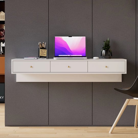 39-4-modern-white-floating-desk-with-drawers-wall-mounted-desk-in-pine-wood-frame-1