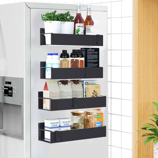 4-pack-magnetic-spice-rack-organizer-for-refrigerator-and-oven-matt-black-metal-strong-magnetic-shel-1