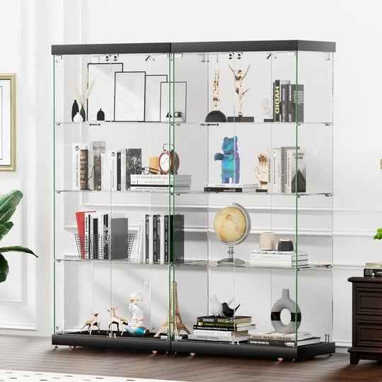 4-shelf-glass-cabinet-curio-display-cabinet-2-doors-31-5-inch-style-floor-standing-bookshelf-pengmao-1