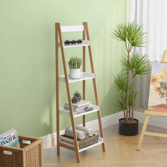 4-tier-ladder-bookshelf-bookcase-size-natural-brown-1