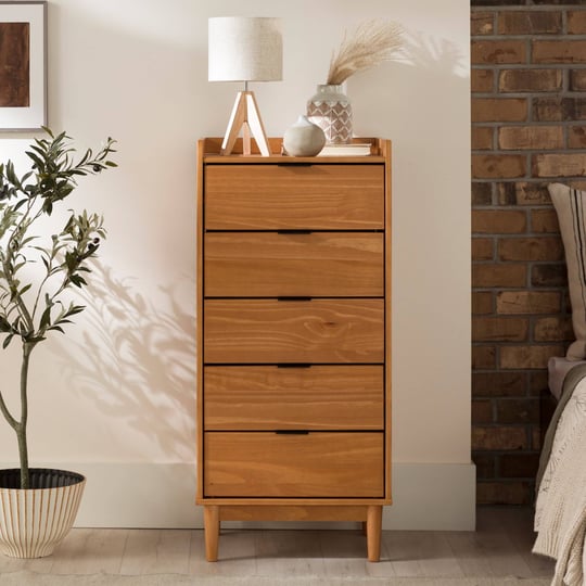 5-drawer-solid-wood-tall-bedroom-chest-dresser-caramel-1