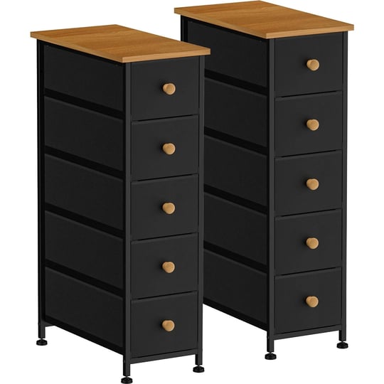 5-narrow-drawers-dresser-for-bedroom-bathroom-vanity-black-wood-top-10-drawer-1