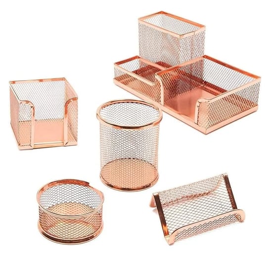 5-piece-rose-gold-mesh-desk-organizer-office-supplies-accessories-d-cor-set-1