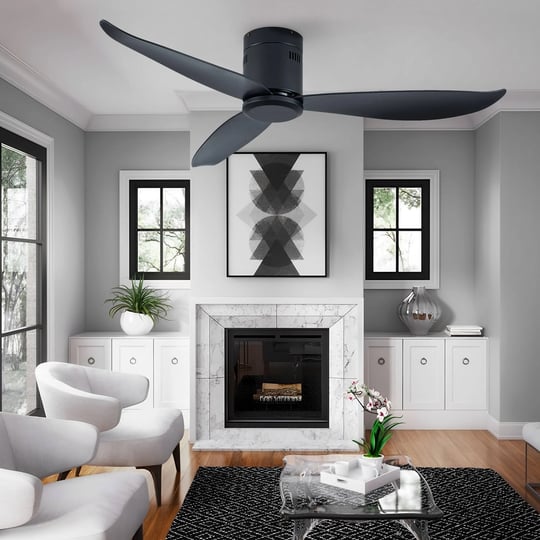 52-black-flush-mount-ceiling-fans-no-light-remote-1
