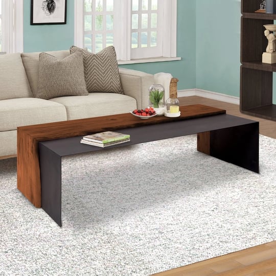 53-inch-acacia-wood-coffee-table-with-horizontal-split-design-live-edge-oak-black-1