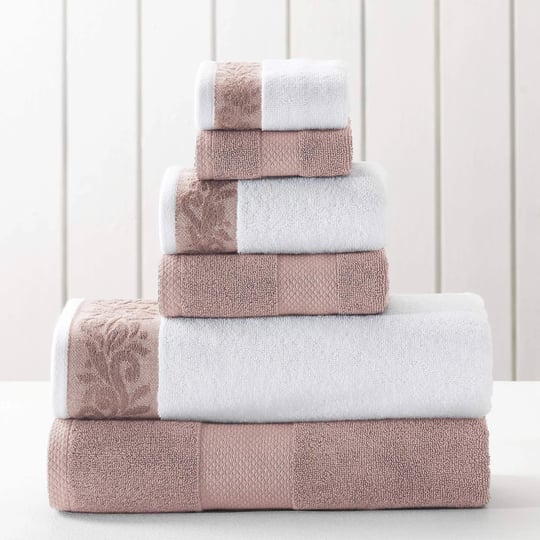 6-piece-dusty-rose-towel-set-with-filgree-jacquard-border-1