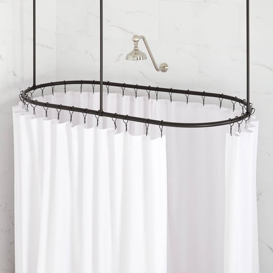 60-brass-oval-shower-rod-enclosure-with-ceiling-supports-signature-hardware-finish-matte-black-1