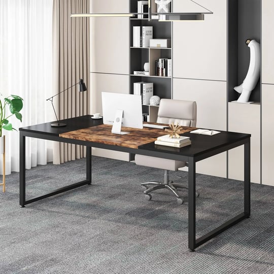70-86-executive-desk-large-office-computer-desk-with-strong-metal-frame-blackbrown-1