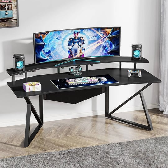 70-9-computer-desk-study-table-gaming-desk-with-monitor-stand-black-1
