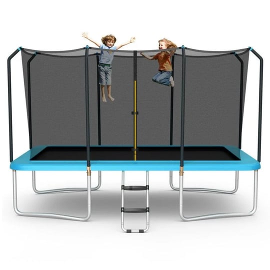 8-x-14-feet-rectangular-recreational-trampoline-with-safety-enclosure-net-and-ladder-blue-costway-1