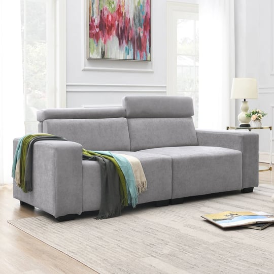 87-adjustable-headrest-loveseat-sofa-in-velvet-spacious-and-comfortable-2-seater-sofa-light-gray-1