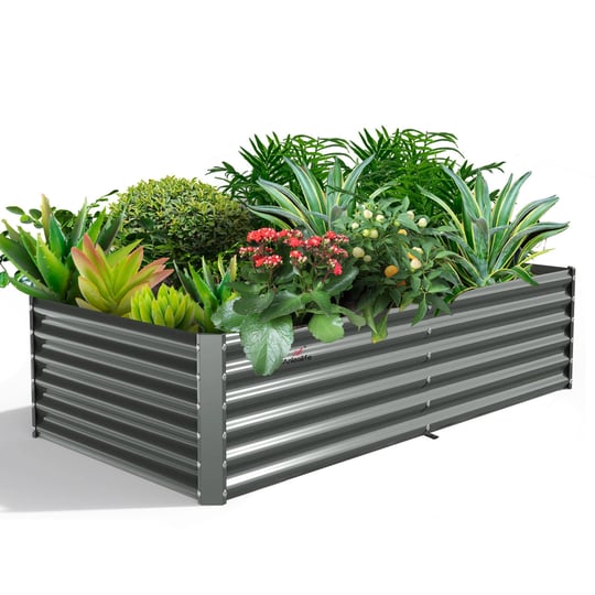 8x4x1-5ft-rectangular-modular-metal-raised-garden-bed-grey-1