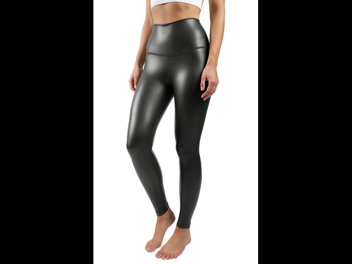 90-degree-by-reflex-womens-faux-leather-cropped-leggings-black-olive-size-s-1