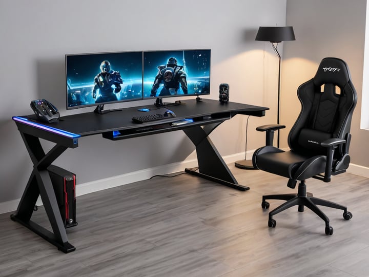 Black L Shaped Gaming Desks-2