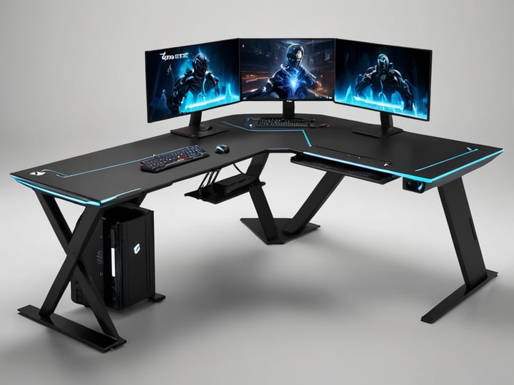 Black L Shaped Gaming Desks-5