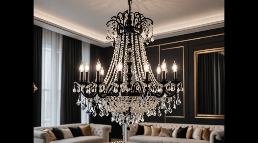 Discover the perfect blend of elegance and sophistication with this roundup of stunning black and crystal chandeliers, featuring a variety of designs to illuminate your home with a touch of luxury.