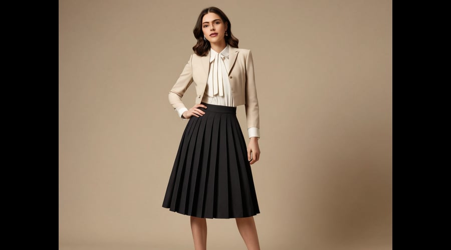 Dressy up or down, our black pleated midi skirt pairs perfectly with everything from casual white tees to elegant button-down shirts. The flattering skirt hits just above the ankle, creating a balanced look that's perfect for daily wear or special occasions.