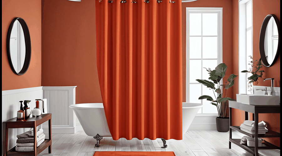 Our comprehensive burnt orange shower curtain roundup features top-rated options that combine elegant warmth with durable water resistance.