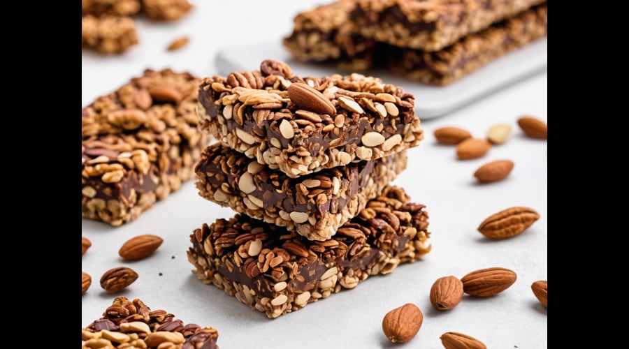 Notable chocolate granola bars that combine crunchy granola with rich chocolate, perfect for satisfying your sweet tooth while grabbing a quick snack.