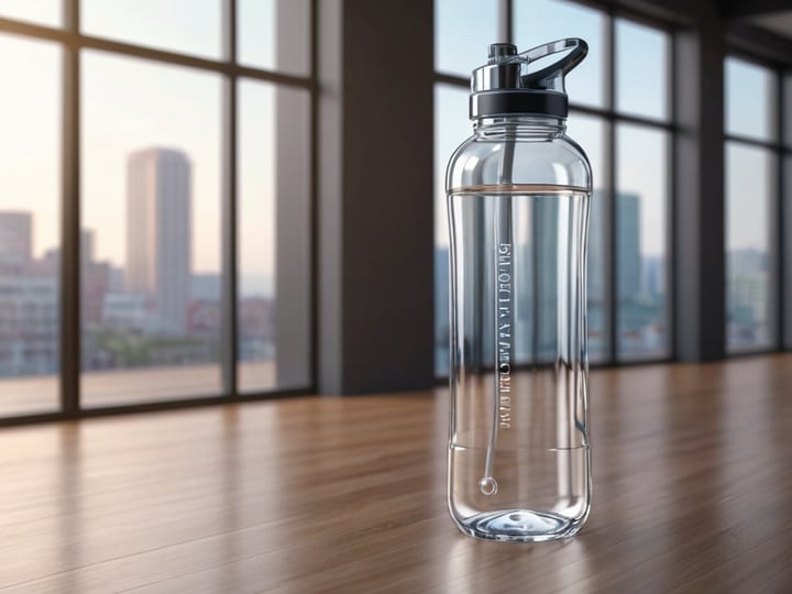 Clear Water Bottle with Straw-2