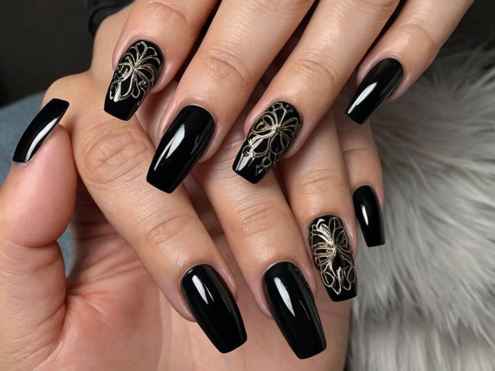 Coffin-Black-Acrylic-Nails-3