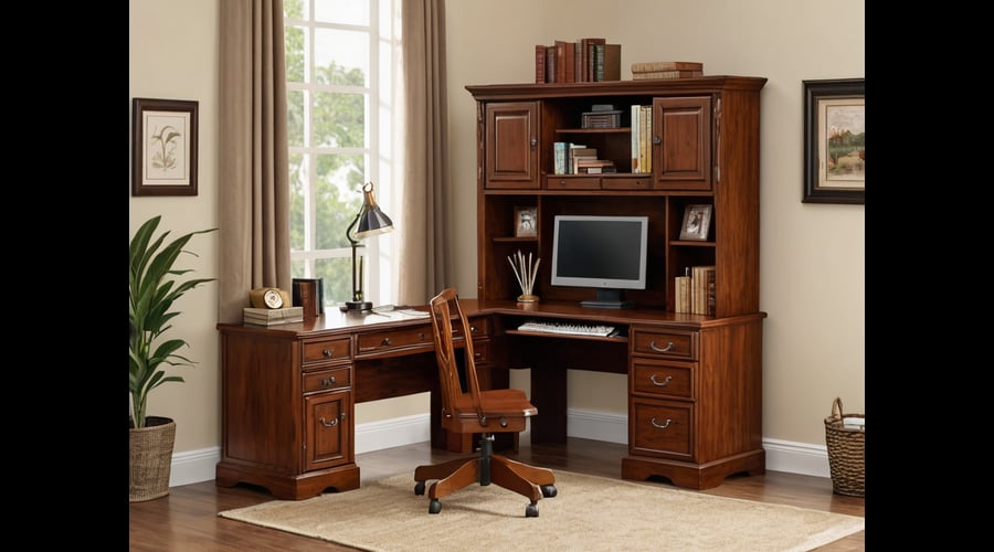 A curated selection of corner desks with hutch, featuring elegant storage solutions and efficient space utilization for your home office or study.
