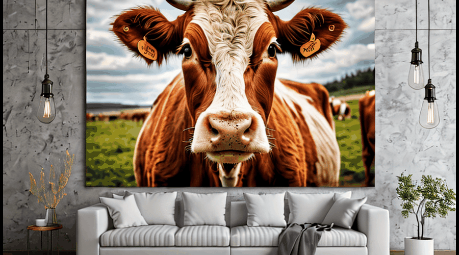 Our cow canvas wall art roundup features unique and charming bovine pieces perfect for adding a touch of rustic charm to your space.