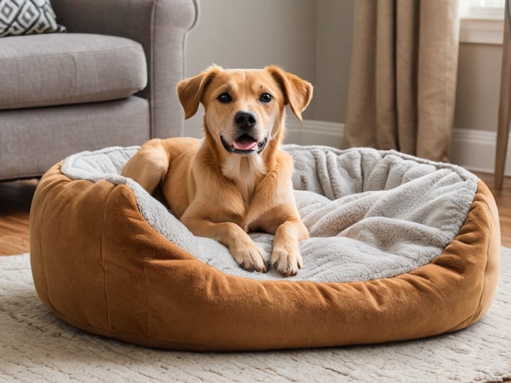Dog-Bed-With-Blanket-Attached-3