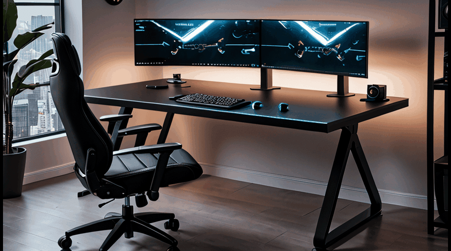 Dual Monitor Gaming Desks: Explore the best gaming desks designed to accommodate two monitors, providing optimal gaming performance and organization in a sleek and modern setup. Discover top-rated options with ergonomics and spaciousness to enhance your gaming experience.