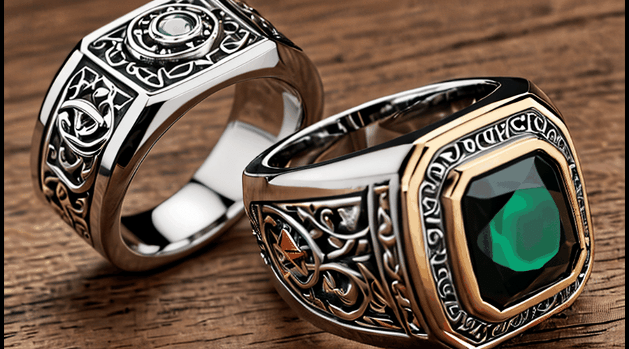 Distinguished men's jewelry collection featuring premium rings crafted from valuable materials and prestigious metals.