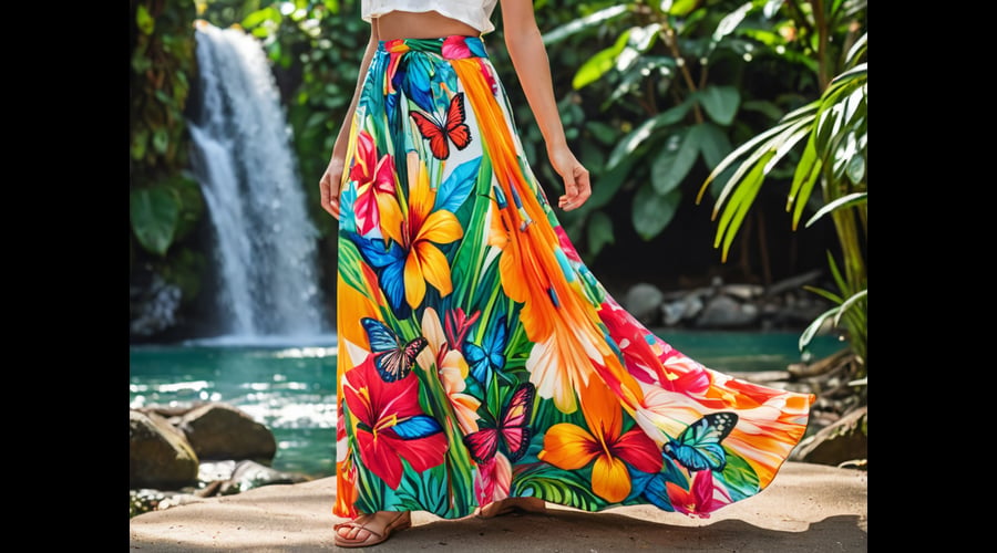 Our floral maxi skirt roundup showcases flowing, knee-length options featuring delicate prints and versatile waistbands.